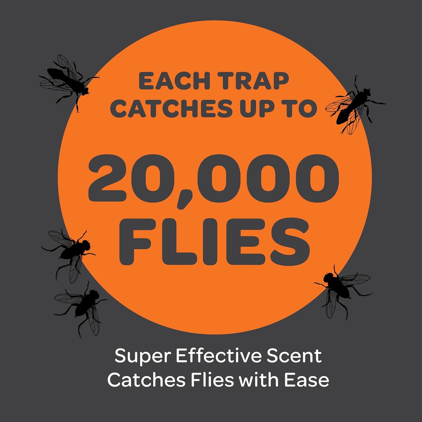 Fly Traps Outdoor [Set of 2] with Dissolvable Non-Toxic Bait - Reusable Hanging Bug Catcher Killer for All Flies for Outside Bug Control Patios, Barns, Ranches Etc. Hanging Fly Traps with Tie Included