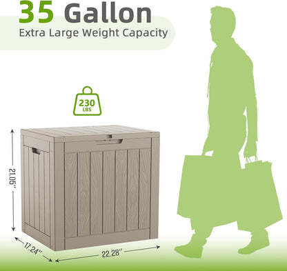 Vixzen 55 Gallon Deck Boxes Outdoor Waterproof, Lockable Resin Storage Box with lid for Furniture Cushions, Weatherproof Containers Outside Storage Boxes for Garden Patio Pool Tools(Black, 55 Gallon)