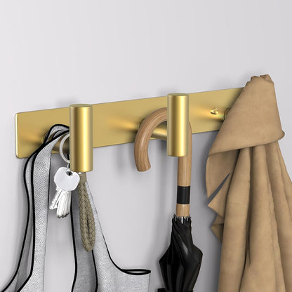 VAEHOLD Black Hat and Coat Wall Mount Rack - 3 Hooks for Robes, Bags, Keys, and Towels - Bathroom Towel Hanger Organizer (1 Pack)