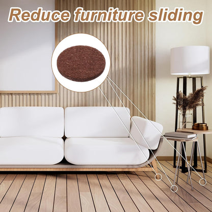 96 Pcs Self-Stick Furniture Round Felt, 3/4" Chair Felt Pads Protect Your Hardwood Floors from Furniture Scratches Moving Your Furnitures Smoothly Noise Reduction for Chairs, Tables, Couches (Beige)