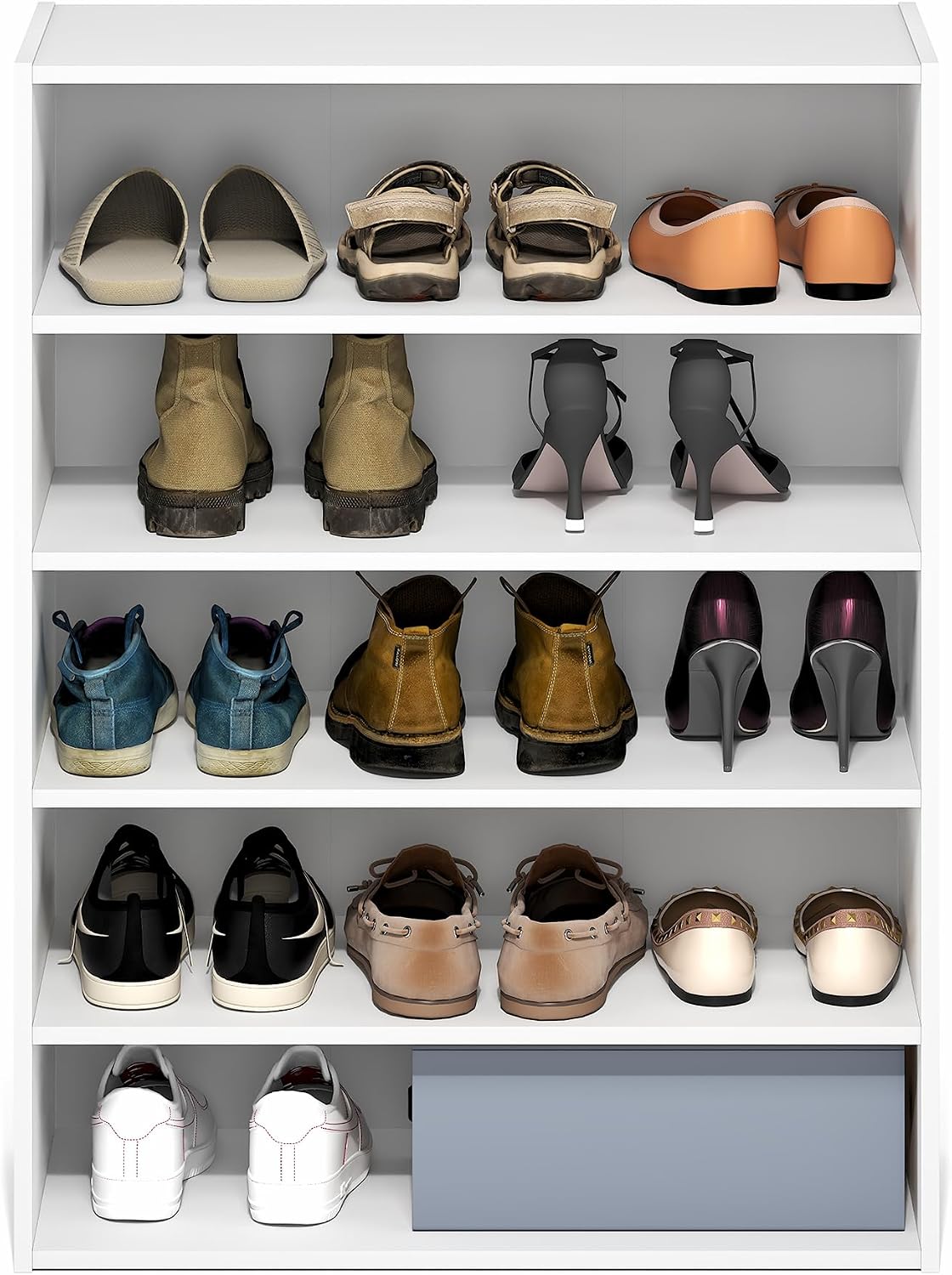 Furinno FANO Shoe Rack, 24-Inch Width 2-Tier Shoe Organizer, Stackable Shoes Storage, 11.7 x 24.2 x 11.7, for Closet Entryway, Office, Garage, Amber Pine