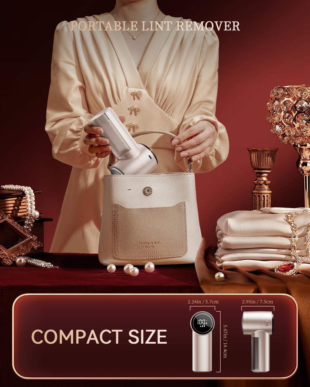 Fabric Shaver, Rechargeable Lint Shaver with Digital Display, 3-Speeds Sweater Shaver with 6-Leaf Blades, Electric Portable Lint Remover to Remove Pilling for Clothes, Furniture, Couch, Blanket