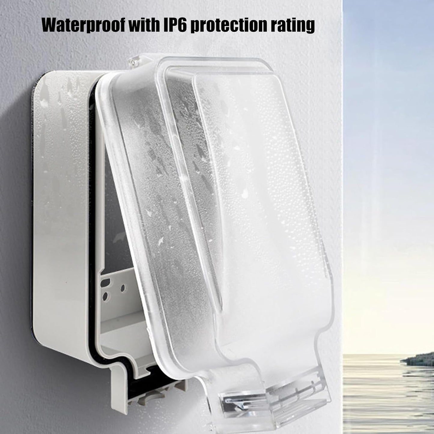 Weather Resistant Electrical Outlet Cover Box with Visible Lid for Outdoor Use and