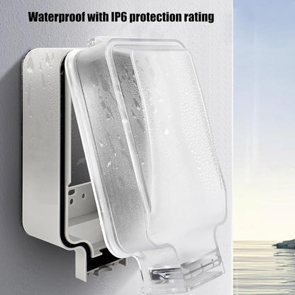 Weather Resistant Electrical Outlet Cover Box with Visible Lid for Outdoor Use and
