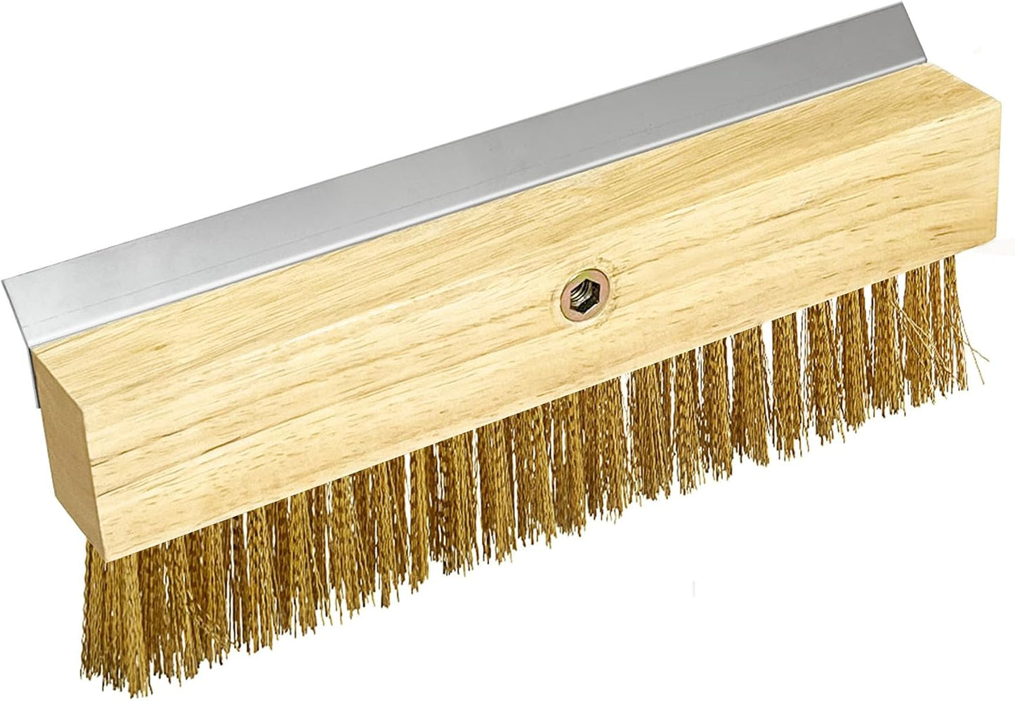 Pizza Oven Brush 7 Inch Brass Bristles Replacement Brush Head and Scraper
