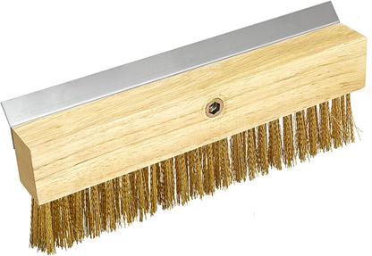 Pizza Oven Brush 7 Inch Brass Bristles Replacement Brush Head and Scraper