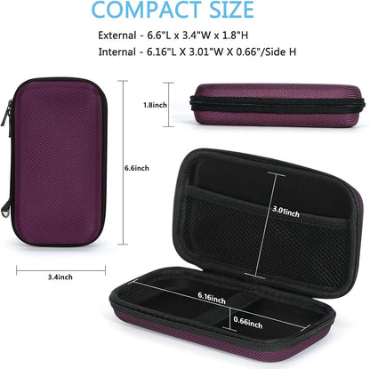 Portable Protection Hard EVA Case for External Battery, Cell Phone, GPS, Hard Drive, USB/Charging Cable, Small Carrying Bag Mesh Inner Pocket, Zipper Enclosure, Universal Travel Pouch Bag