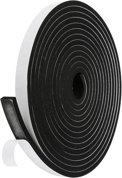 16Feet Weather Stripping Seal (1/2 Inch X 1/4 Inch) for Door Window, High Density Foam Tape, Soundproofing, Insulation Strip, Door Sealers for Door Frame- White