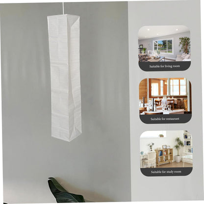 Foldable Japanese Paper Floor Lamp Shade Replacement with Soft Light for Living Room Bedroom Office - Easy Installation Modern Design 49.2X9.8X9.8In