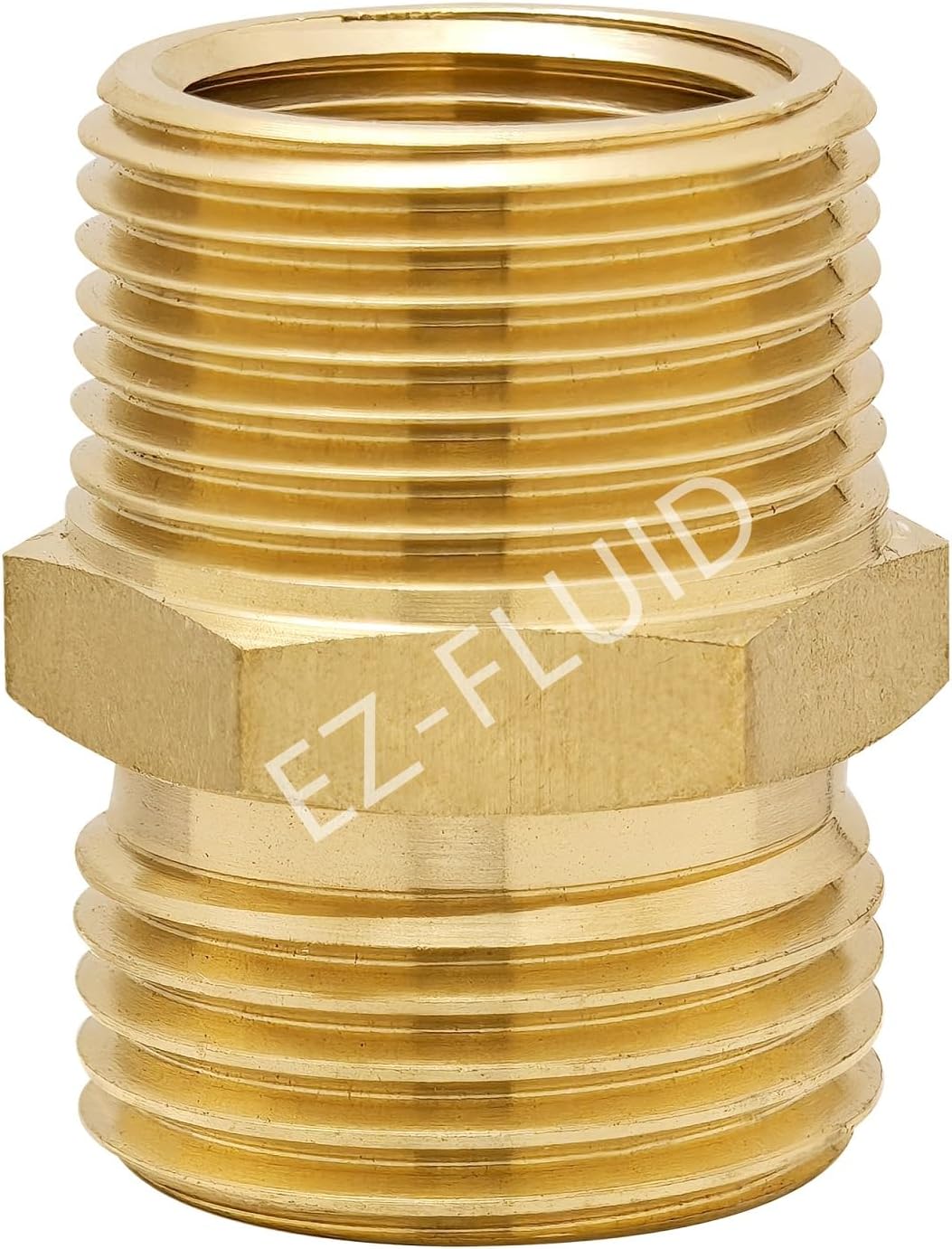 (1) EZ-FLuid 3/4" FHT Female Garden Hose Wye Two way Splitter, Heavy Duty Brass Hose Y Splitter with 1/4Turn Shutoff Ball Valve,2-way 3/4"GHT Threads Connector For outside faucet and hose bibb spigot