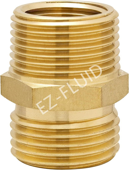 (1) EZ-FLuid 3/4" FHT Female Garden Hose Wye Two way Splitter, Heavy Duty Brass Hose Y Splitter with 1/4Turn Shutoff Ball Valve,2-way 3/4"GHT Threads Connector For outside faucet and hose bibb spigot