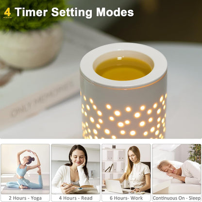 Bobolyn Wax Melt Warmer with Timer Ceramic Electric Candle Warmer Lamp with Timer and Dimmer for Scented Melts Wax Burner Fragrance Wax Melter for Home Office Bedroom Decor Gift for Mom Women