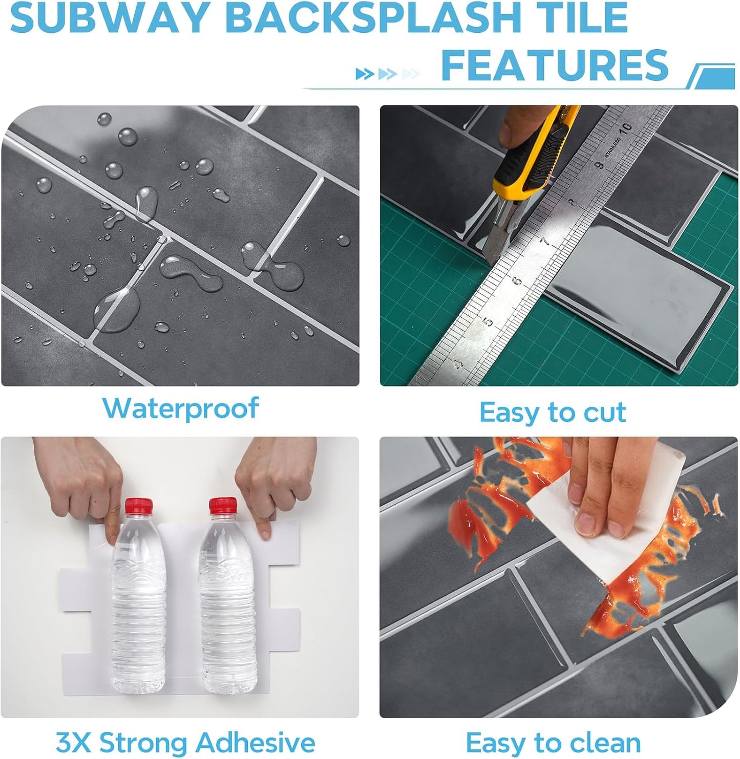 STICKGOO 10 Sheets Subway Tile Peel and Stick Backsplash, Extra Thick 3D Wall Tiles with Commercial-Grade Adhesive for Kitchen, Bathroom, Laundry Room,11.56"x8.38"(White)