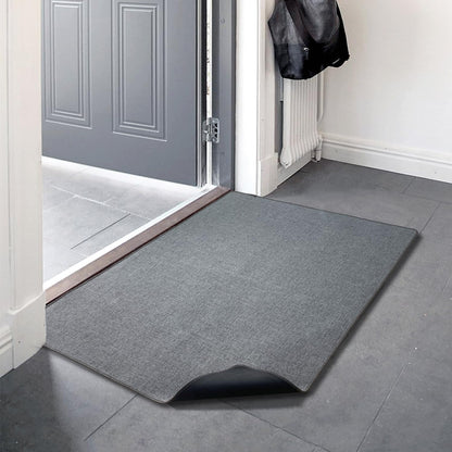 Yancorp 16"x26" Ultra Thin Bathroom Rugs,Low Profile Bath Rug,Rubber mat,Fit Under Door,Non Slip,Machine Washable Shower Rug,Dark Grey
