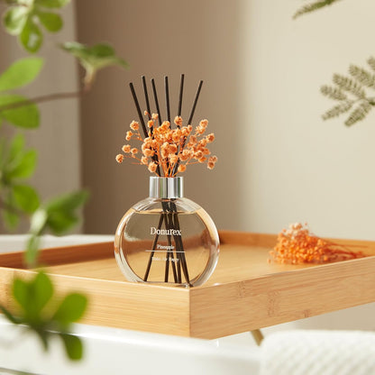 Flower Reed Diffuser Set 5.07oz Satin Rose Scent Diffuser with Sticks Home Fragrance Reed Diffuser for Bathroom Shelf Decor