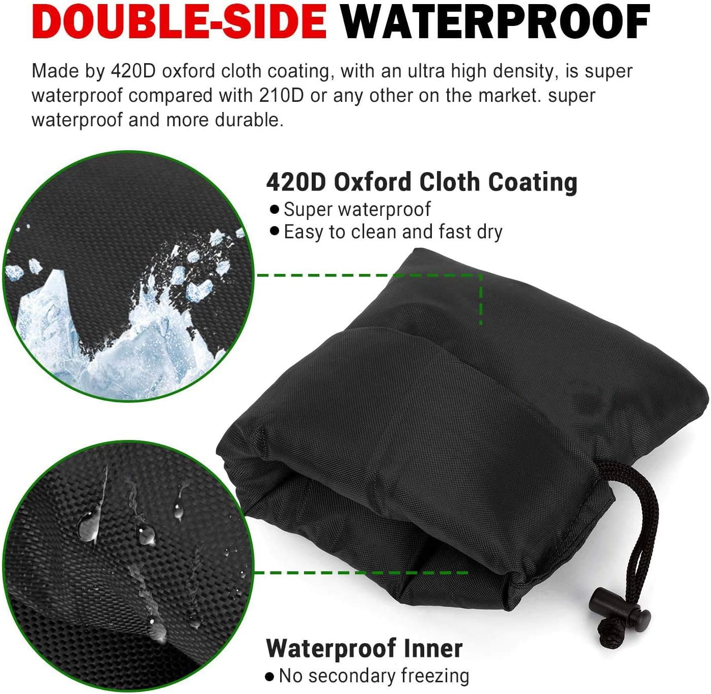 Outdoor Faucet Covers for Winter,9.8"x 7" Lengthened Outside Water Spigot Cover for Winter Freeze Protection,3M Thinsulate & 420D Oxford Waterproof Garden Faucet Socks for Winter,Black(2packs)