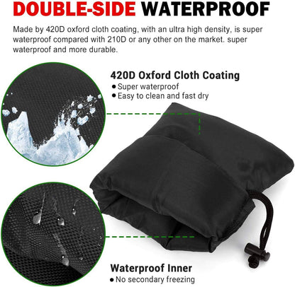 Outdoor Faucet Covers for Winter,9.8"x 7" Lengthened Outside Water Spigot Cover for Winter Freeze Protection,3M Thinsulate & 420D Oxford Waterproof Garden Faucet Socks for Winter,Black(2packs)
