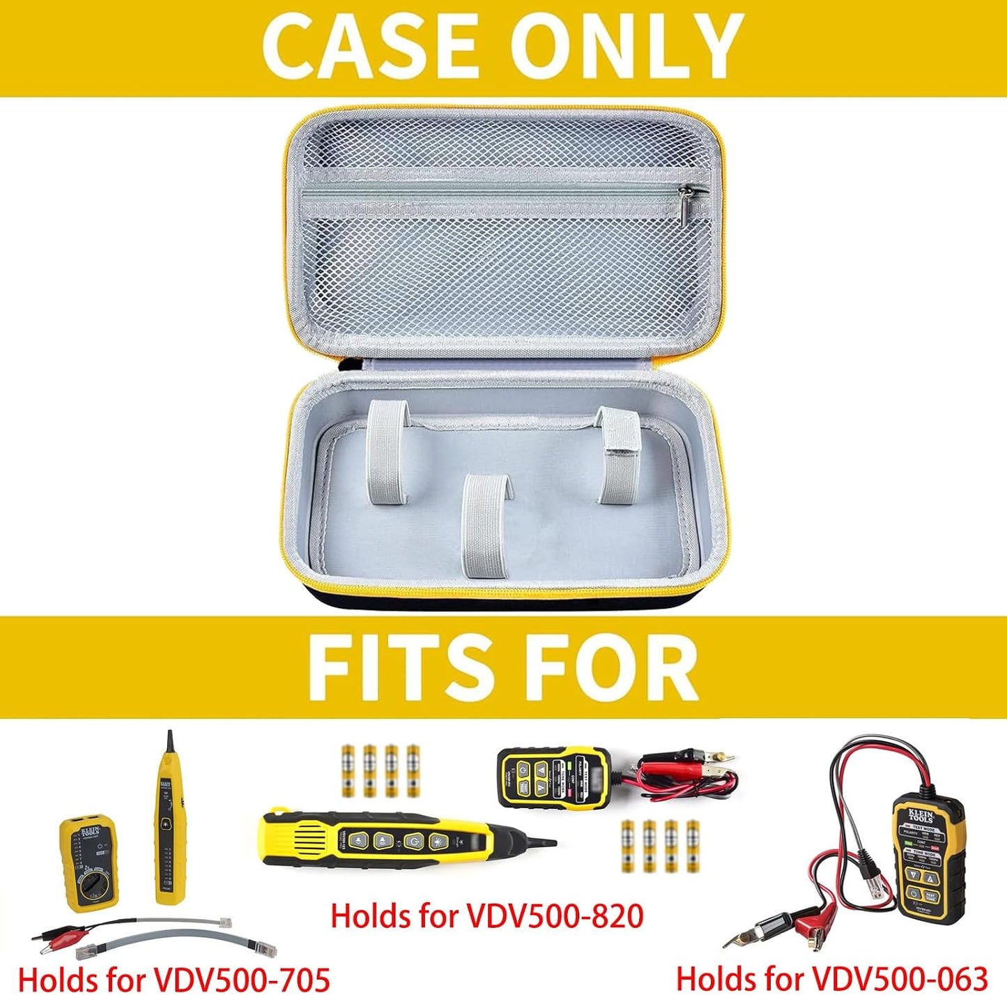 Case for Klein Tools VDV500-705/820/063 Wire Tracer Tone Generator,Bag Only | Probe Kit Continuity Tester Holder, for Ethernet / Telephone / Speaker / Coax / Cable Toner, for Electricians, Jet Black