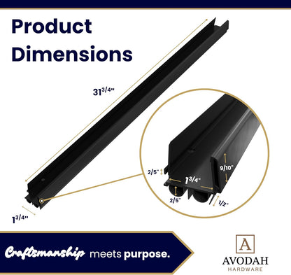 32 Inch Black, Adjustable Double Bubble Door Sweep for Exterior Doors, Under Door Seal with Drip Edge and Punched Drainage Channel, Pre-Notched for Weatherstripping, Trim-to-Fit Avodah Hardware