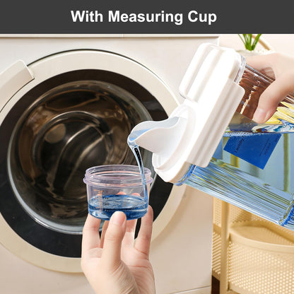 60OZ Liquid Laundry Detergent Dispenser, Laundry Soap Dispenser, Clear Plastic Fabric Softener Holder and Container, Laundry Room Organization and Storage, 2 Pack