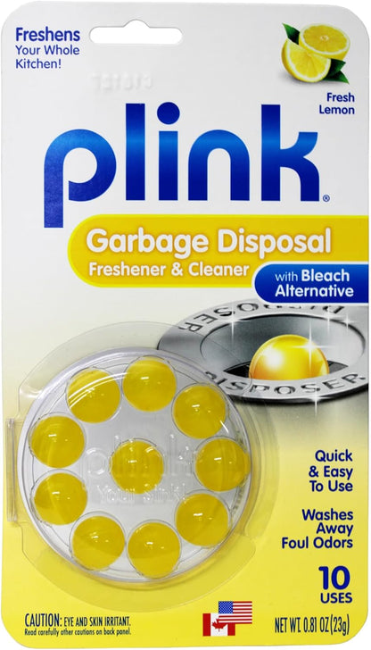 Plink Cleaning Kit Garbage Disposal Cleaner and Deodorizer 10 Capsules Fizzy Drain Freshener and Cleaner 6 Tablets Lemon Scent