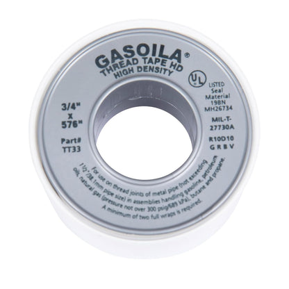Gasoila PTFE Thread Seal Tape – Professional-Grade, 1/4 Inch x 260 Inch, High-Density Thread Tape for Plumbing, HVAC, Gas Lines, Water Pipes, and Air Compressors – Leak-Proof Seal, Non-Toxic
