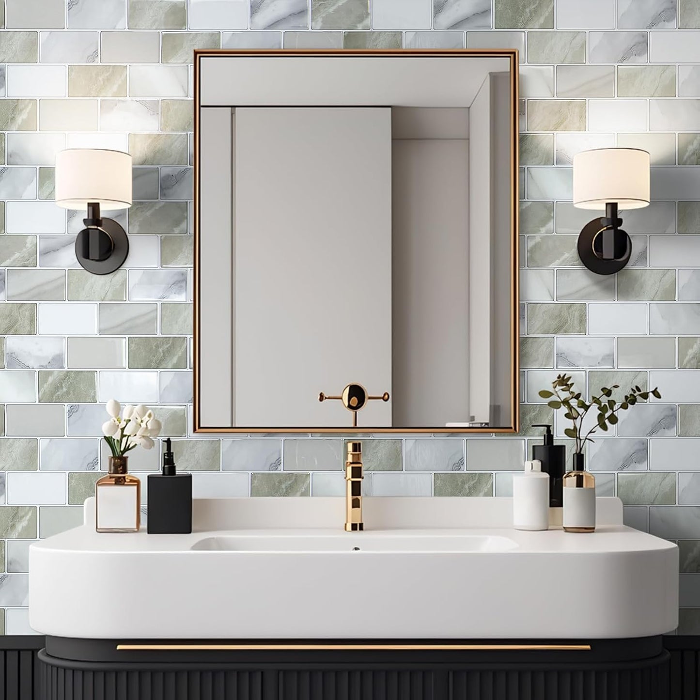 Art3d Peel and Stick Backsplash for Kitchen White Subway (10 Tiles, Thicker Design)