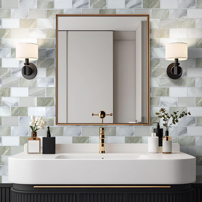 Art3d Peel and Stick Backsplash for Kitchen White Subway (10 Tiles, Thicker Design)