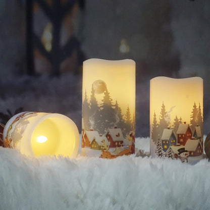 Battery Operated Flameless Candles with Remote Timer Real Wax Realistic Bright Flicker Flickering Electric Electronic LED Pillar Lights Home Wedding Party Decorations Set of 3 Rustic Texture Gray Grey