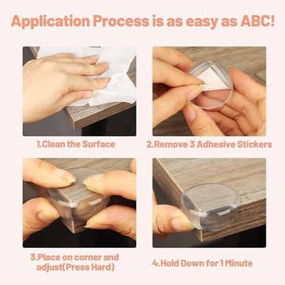 [24 Packs] BECOMTO Baby Safety Corner Guards,Premium Clear Furniture Edge Corner Protector with Strong 3M Gel Stickers Adhesive,Baby Safety Desk Table Sharp Corner Cushion Padding,Crystal Technology