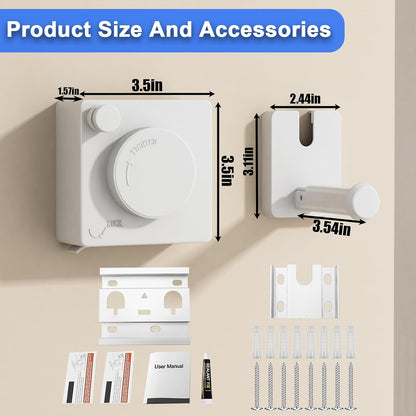 Retractable Clothesline Indoor & Outdoor, 16.2Ft Non-Sagging Stainless Steel Laundry Line with Wall Mounted Heavy Duty Design, Space-Saving Drying Rack for Bathroom, Balcony(1, White)