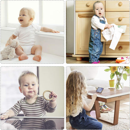 Baby Proofing Edge Corner Protectors, 20.5FT Furniture Table Bumper Guards | Soft thick rubber foam bumper, 18.1ft edge strips + 8 corner guards, 3M pre-taped for table, cabinet & wall sharp corners