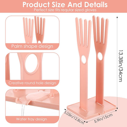 Kitchen Gloves Holder Mitten Dryer Reusable Rubber Glove Clothes Drying Rack Plastic Washing Sink Holder Stand Towel Hanger for Dish Gloves Rags Sponge Food Bag Organizer Blue