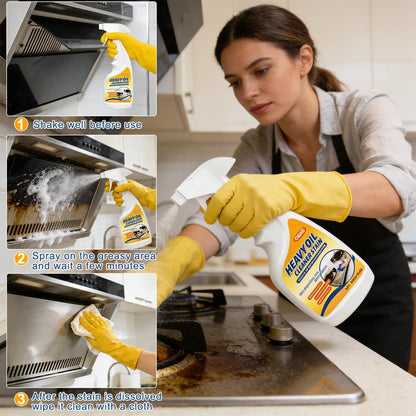 Heavy Duty Kitchen Degreaser Spray – Multi-Surface Oil & Grease Remover for Oven, Stovetop, Grill, Range Hood & Cookware, Non-Abrasive Low-Odor Formula, Effective Cleaner for Kitchen Surfaces