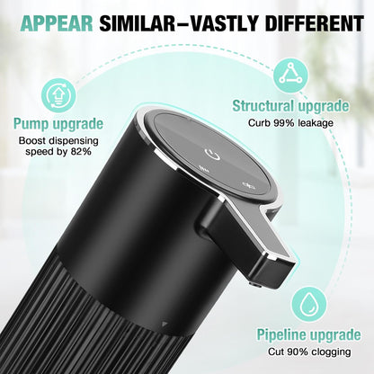 2 Pack Automatic Soap Dispenser: 14oz Plastic - Foaming Touchless 4 Level Adjustable Wall Mount Foam Black Rechargeable Electric Auto Smart Soap Dispenser Set - Bathroom Kitchen Hand Dish Lotion