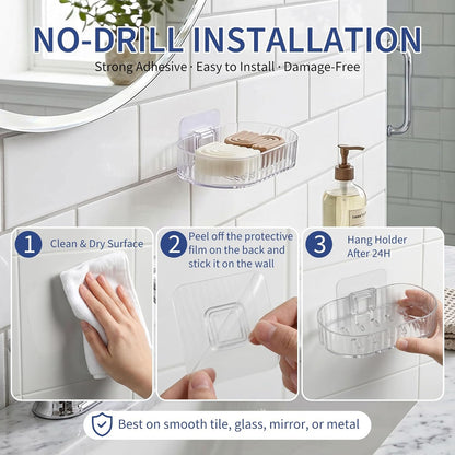Shower Caddy Compatible with Kitsch Shampoo – Self-Draining Shampoo Bar Holder & Shower Shelves for Conditioner Bars & Soap – Wall Mount or Free-Standing Organizer (2 Pack)