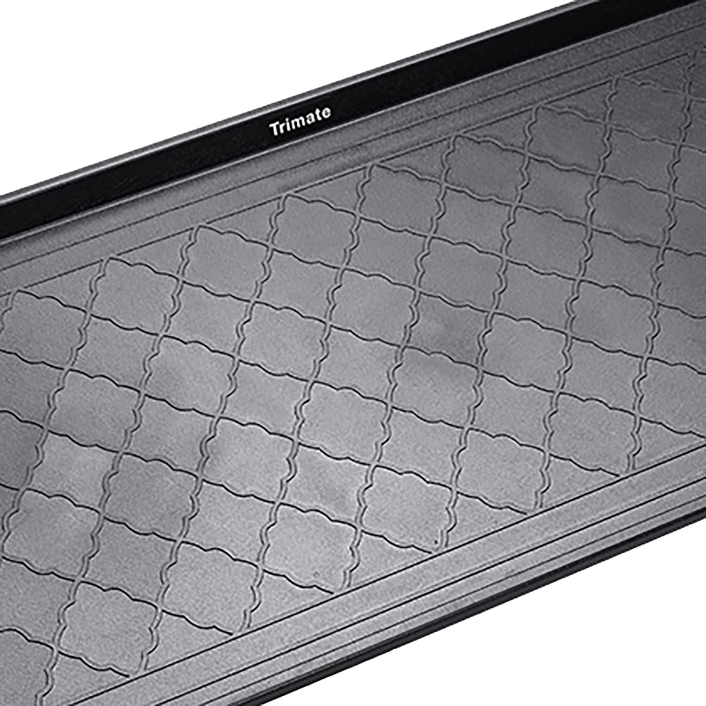 Extra Large All-Weather Boot Tray 40x20 in, Waterproof Shoe Mat with 1.25 in Raised Edge, Recycled Polypropylene Floor Protector for Entryway and Mudroom, Black