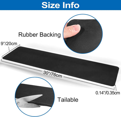 Carpet Stair Treads Non Slip for Wooden Stairs, Rubber Backed Indoor Stair Treads with Tech Fabric Surface, Anti Slip Stair Covers, 30" x 8", Set of 15, Black