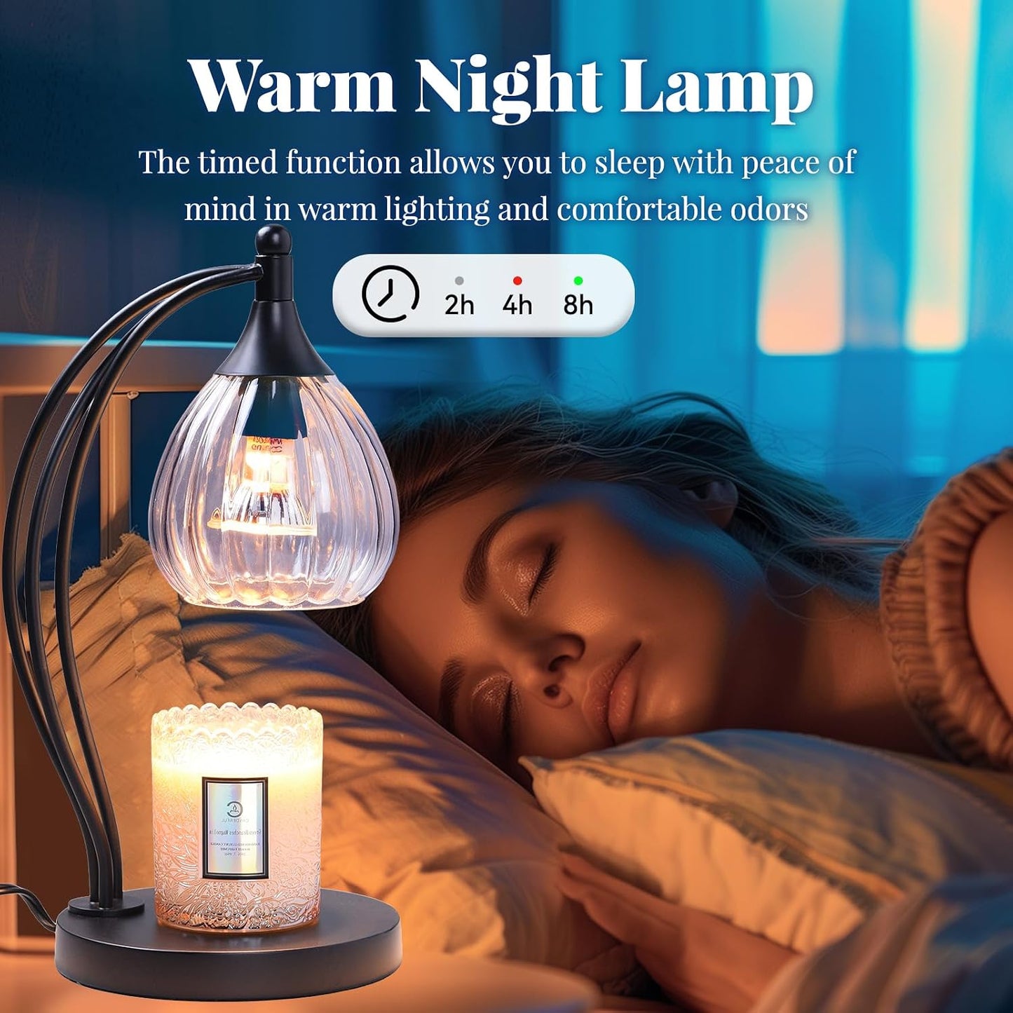 Candle Warmer Lamp with Timer Dimmer - Electric Light Wax Warmer for Jar Candles - Lamp with 2 Bulbs, Unique Birthday Gifts for Women Mom House Warming Gifts New Home Decor