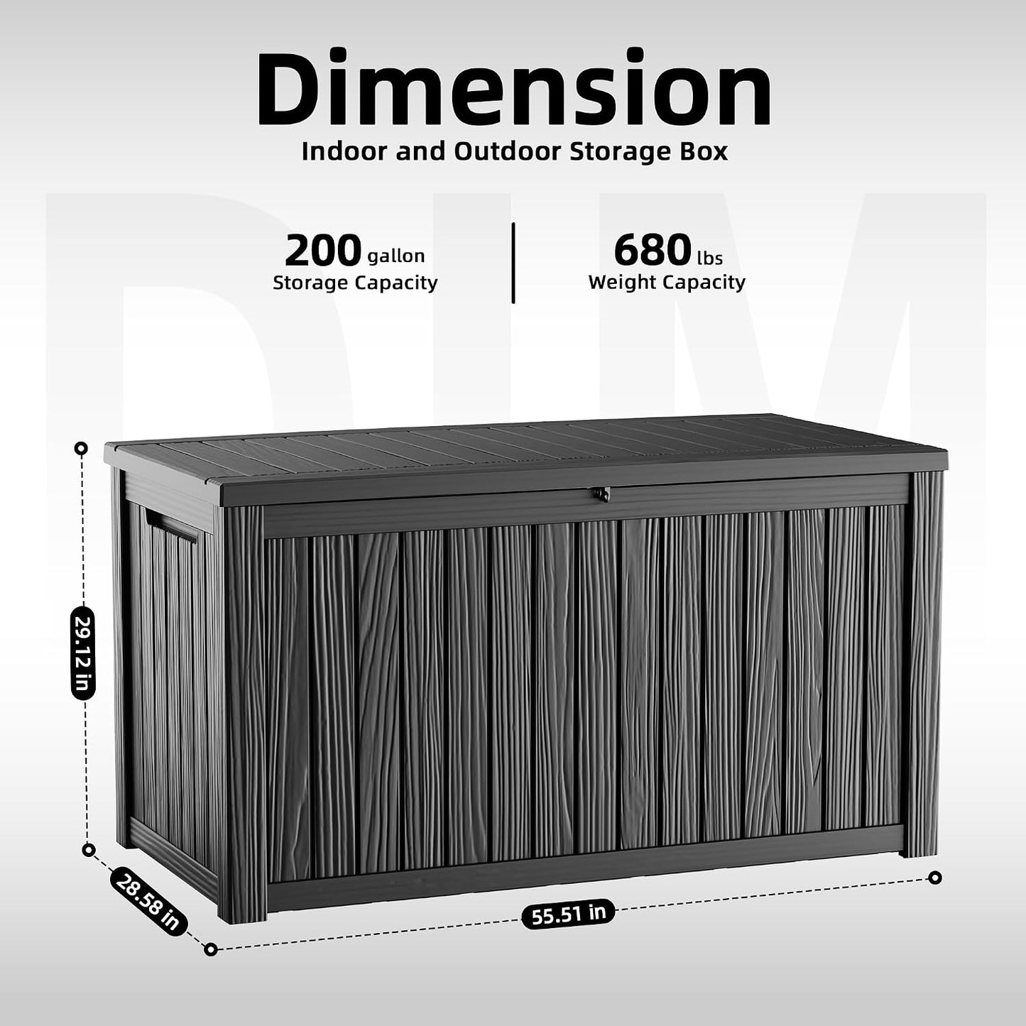 50Gal Outdoor Storage Box Anti-Theft Delivery Box Lockable Deck Box | Heavy-duty UV & weatherproof resin for secure parcel drop, patio cushion storage, garden tools & porch package organization
