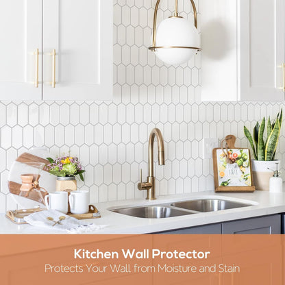 Vamos Tile Upgraded Thicker Design Peel and Stick Backsplash Tile, 10-Sheet Pure White with Gray Grout Long Hexagon Self Adhesive Wall Tiles Stick On Backsplash for Kitchen Bathroom RV Fireplace