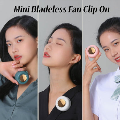 Portable Clip On Fan for Shirt, Mini Fan With Clip, Silent Bladeless Adjustable 3 Speeds Suspended Waist Fans, 2026 New Wearable Small Fans for Outdoor & Travel & Office, Travel Accessories (Green)