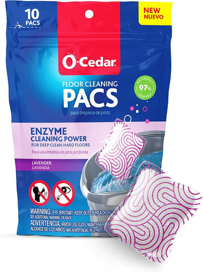 O-Cedar EasyWring RinseClean Microfiber Spin Mop & Bucket Floor Cleaning System with Lavender Pac (Variety Pack)