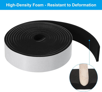 PATIKIL Weather Stripping Door Seal Strip, 3/8 Inch x 1/4 Inch x 32 Ft Self Adhesive Soundproof High Density Foam Tape Insulation for Door Window Air Conditioning, White - Colors B