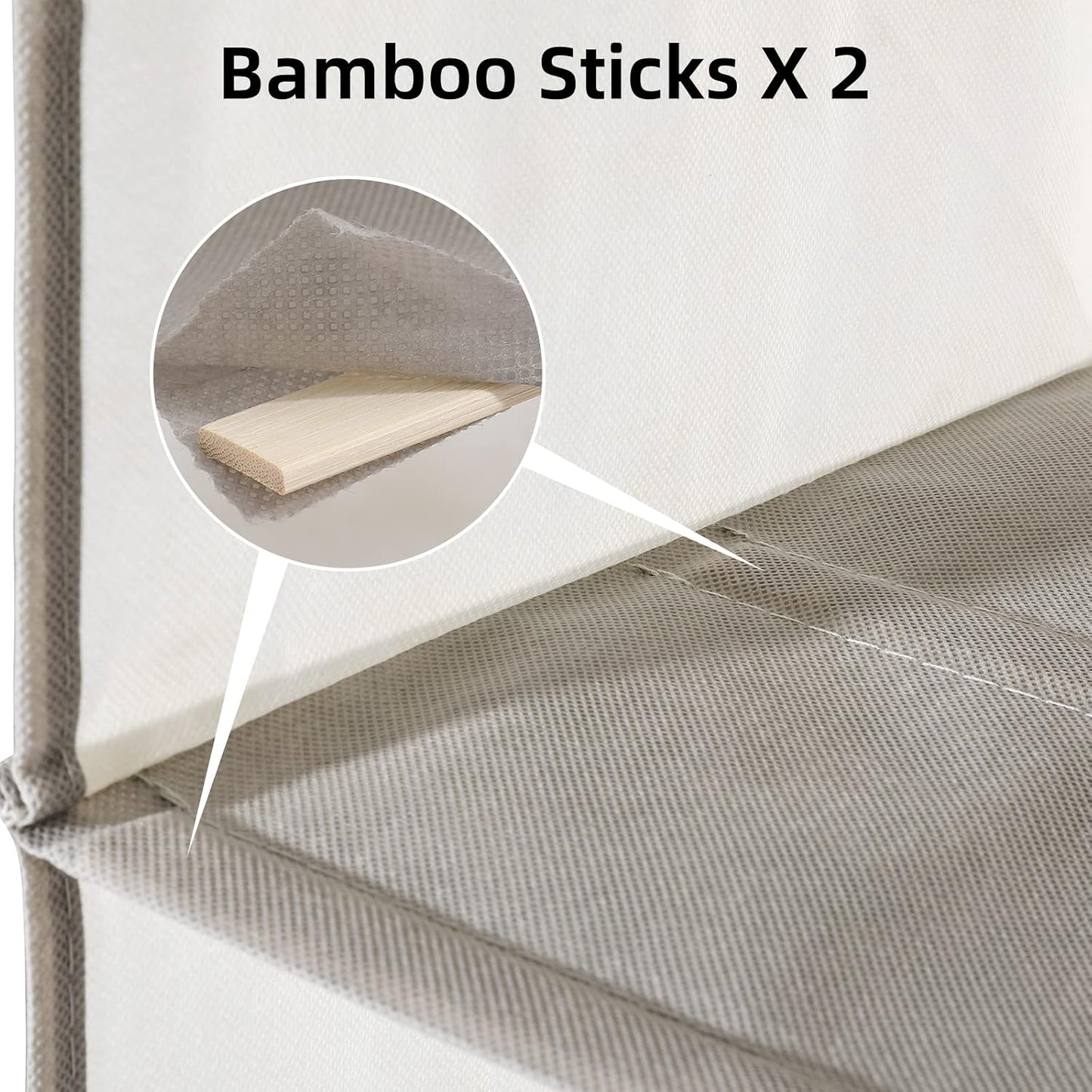 2 Packs Hanging Closet Organizer, 4-Shelf Closet Organizers and Storage with Side Pockets, Collapsible Hanging Shelves for Closet & RV & College Dorm,Beige