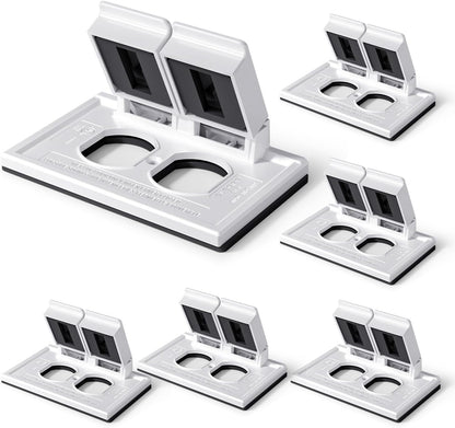ELEGRP Horizontal Outdoor Cover for Duplex Receptacles, 2-Hole Weatherproof Wall Plate, Outdoor Electrical Outlet Cover, Standard Size 1-Gang 4.55” x 3.02”, Thermoplastic, 1 Pack, Grey