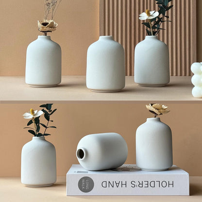 Modern Small Flower Vases 8 Pack - Ceramic, White