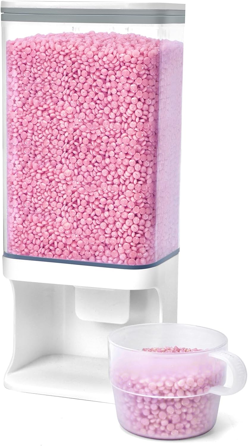 Conworld Laundry Detergent Dispenser, Wall Mounted Laundry Beads Dispenser for Scent Booster Beads, Stain Remover Powder, Bath Salts, Rice, Beans Grain and Dry Food, Laundry Scent Booster Container