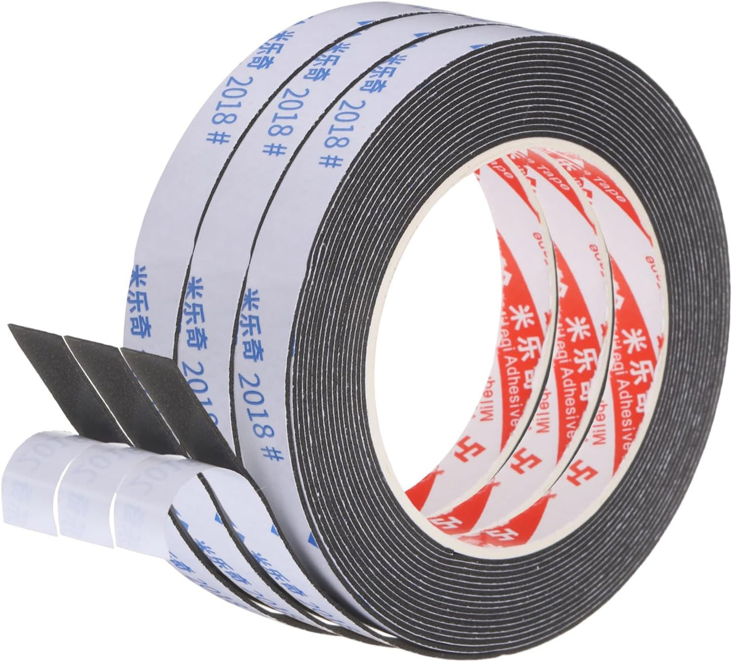 PATIKIL Sponge Rubber Foam Tape, 5/8" W x 1/8" t x 16.4ft l Self-Adhesive Foam Insulation Tape Weather Stripping for Window Door Soundproofing Weatherstrip AC Seal Strip, Black