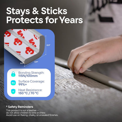 Premium 12ft Edge Protector for Baby, Odorless Foam Cushion with Strong Adhesive Tape, Non-Toxic to Baby Proof Corners and Edges, Wall Corner Protector & Desk Edge Cushion White